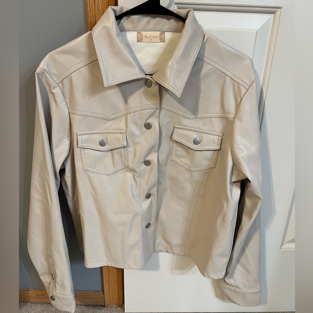 altar'd state Faux leather shacket